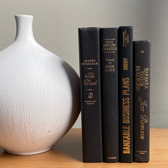 Stack of Books Decor Black and Gold, Stacked Books Bookshelf Decor, Home Decor - Picture 2 of 2